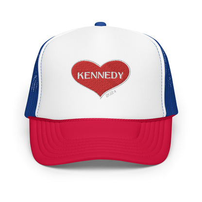 Kennedy Heart 2024 Foam Trucker Hat - TEAM KENNEDY. All rights reserved