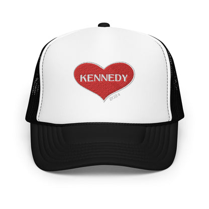 Kennedy Heart 2024 Foam Trucker Hat - TEAM KENNEDY. All rights reserved