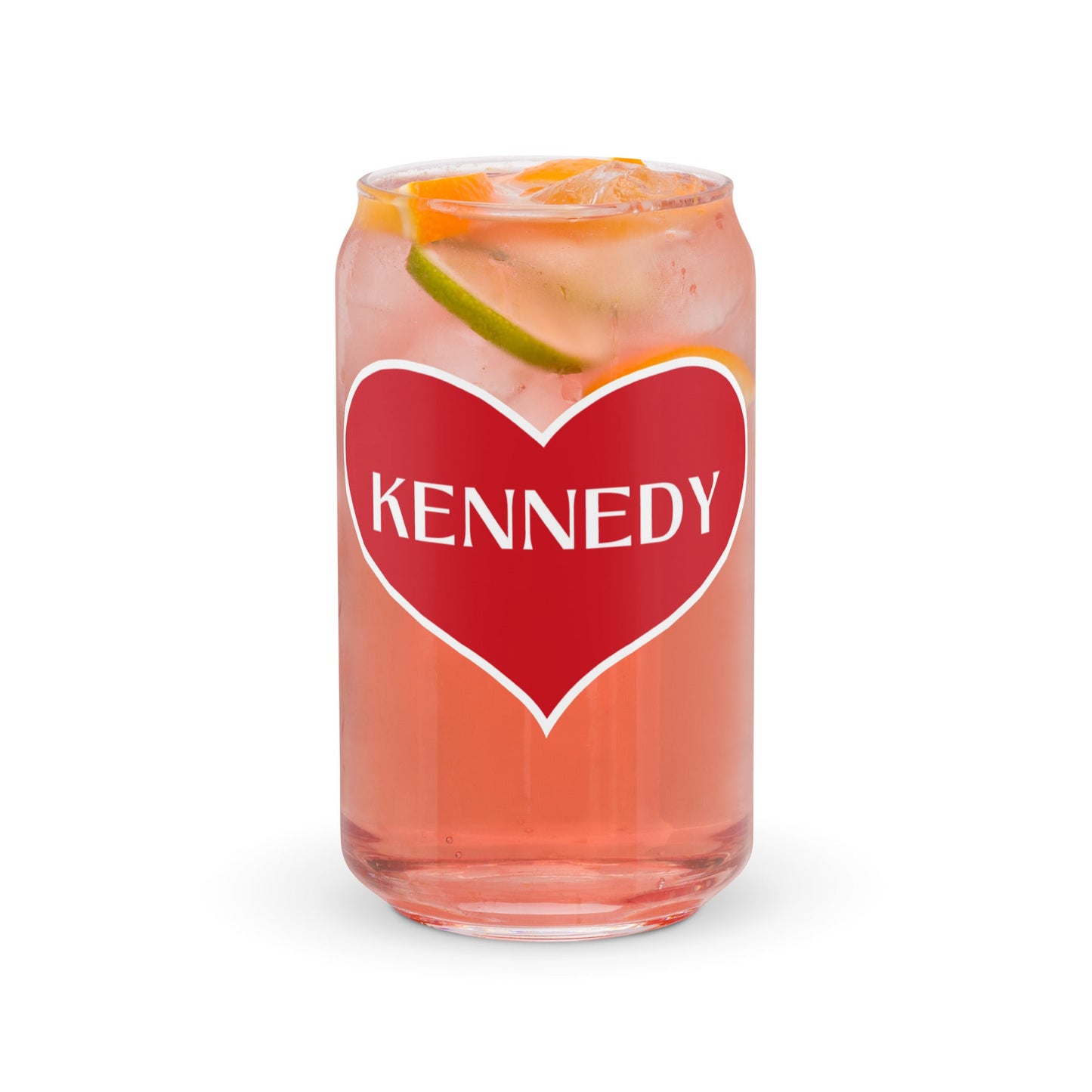 Kennedy Heart Can - Shaped Glass - Team Kennedy Official Merchandise