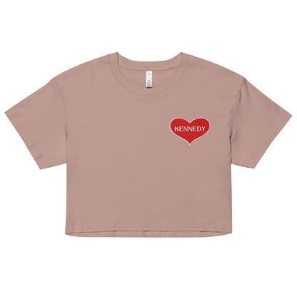 Kennedy Heart Embroidered Women’s Crop Top - Team Kennedy Official Merchandise