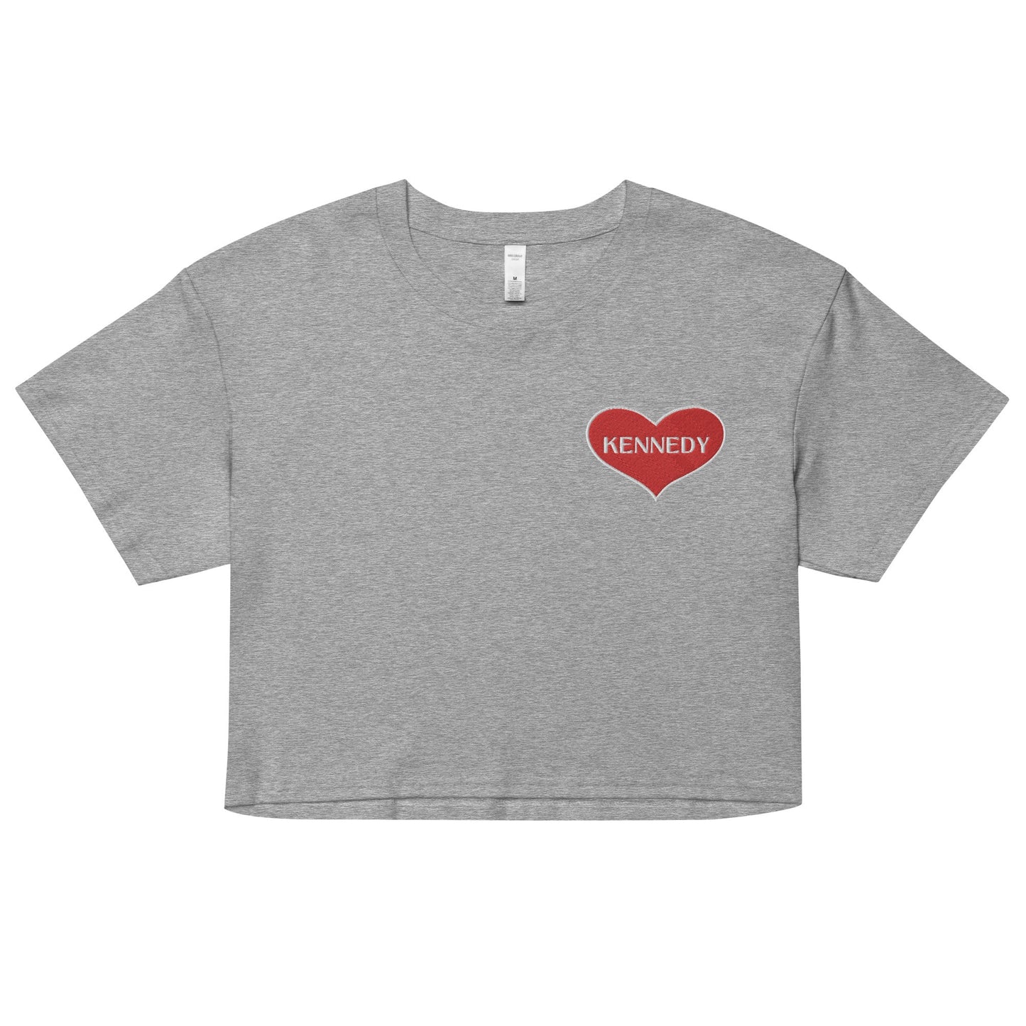 Kennedy Heart Embroidered Women’s Crop Top - Team Kennedy Official Merchandise