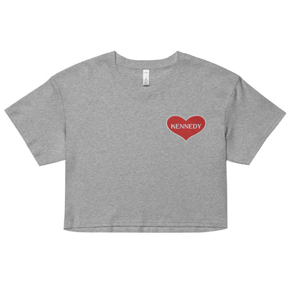 Kennedy Heart Embroidered Women’s Crop Top - Team Kennedy Official Merchandise