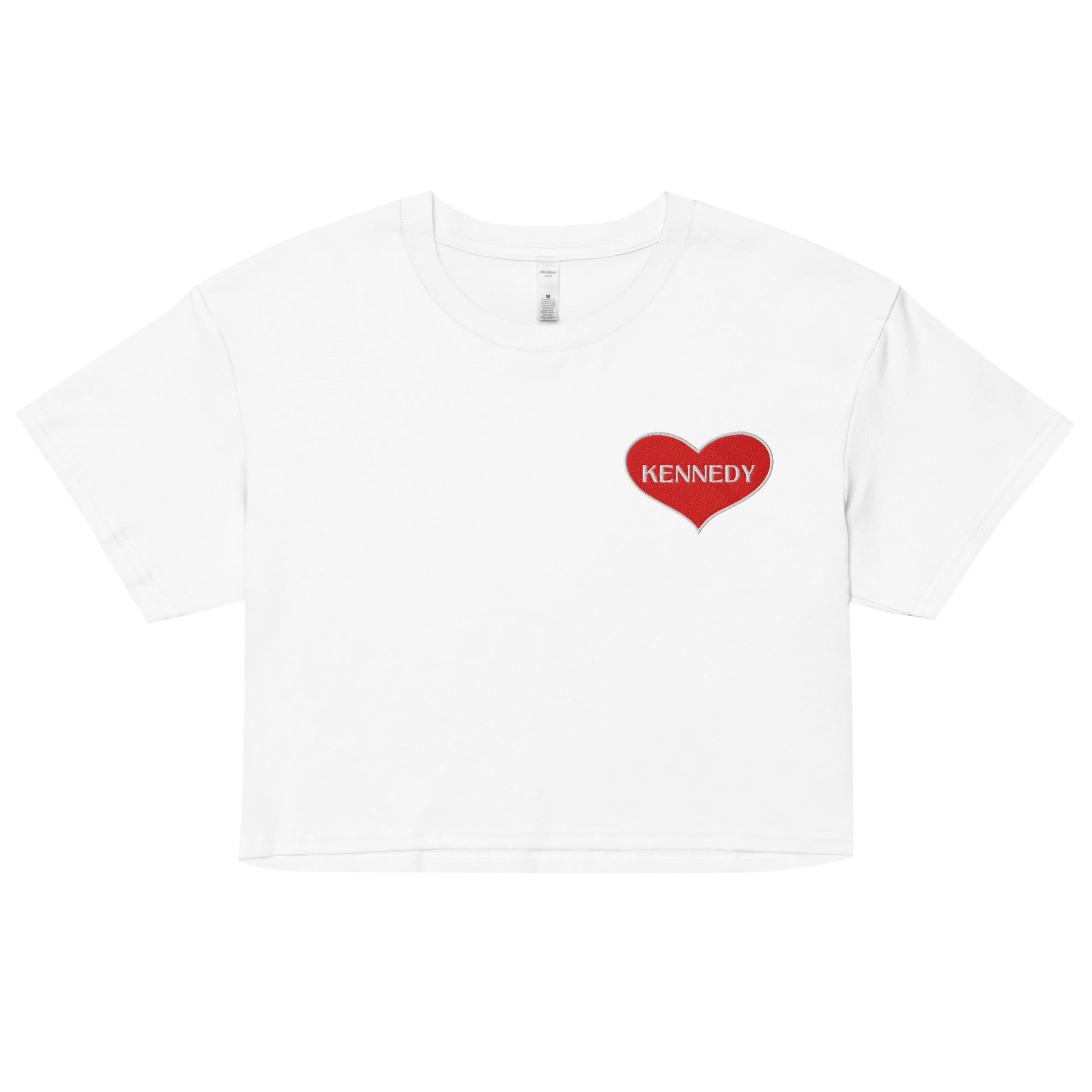 Kennedy Heart Embroidered Women’s Crop Top - Team Kennedy Official Merchandise