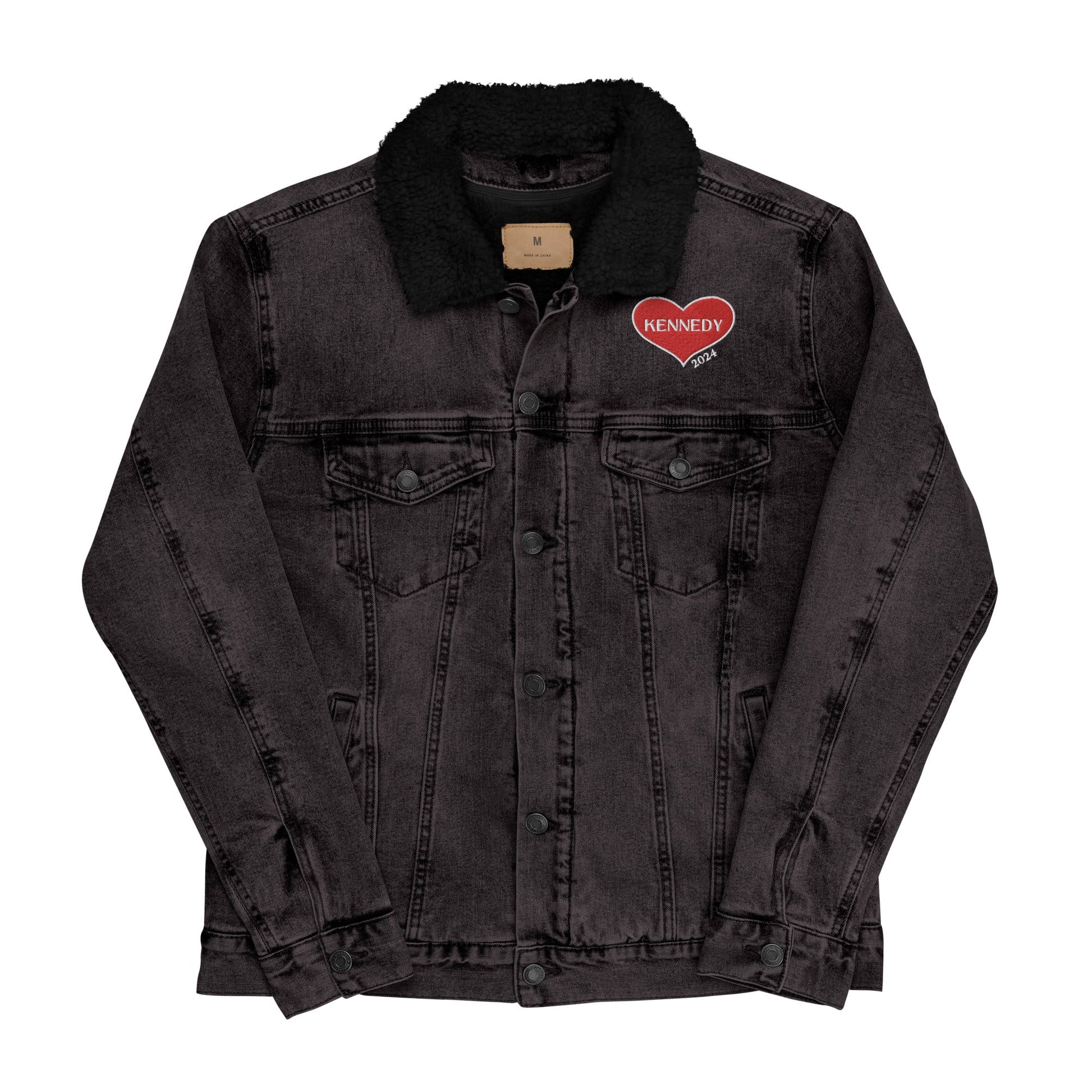 Kennedy Heart Unisex Denim Sherpa Jacket - TEAM KENNEDY. All rights reserved