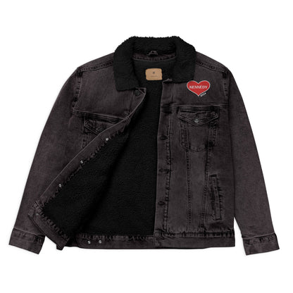 Kennedy Heart Unisex Denim Sherpa Jacket - TEAM KENNEDY. All rights reserved