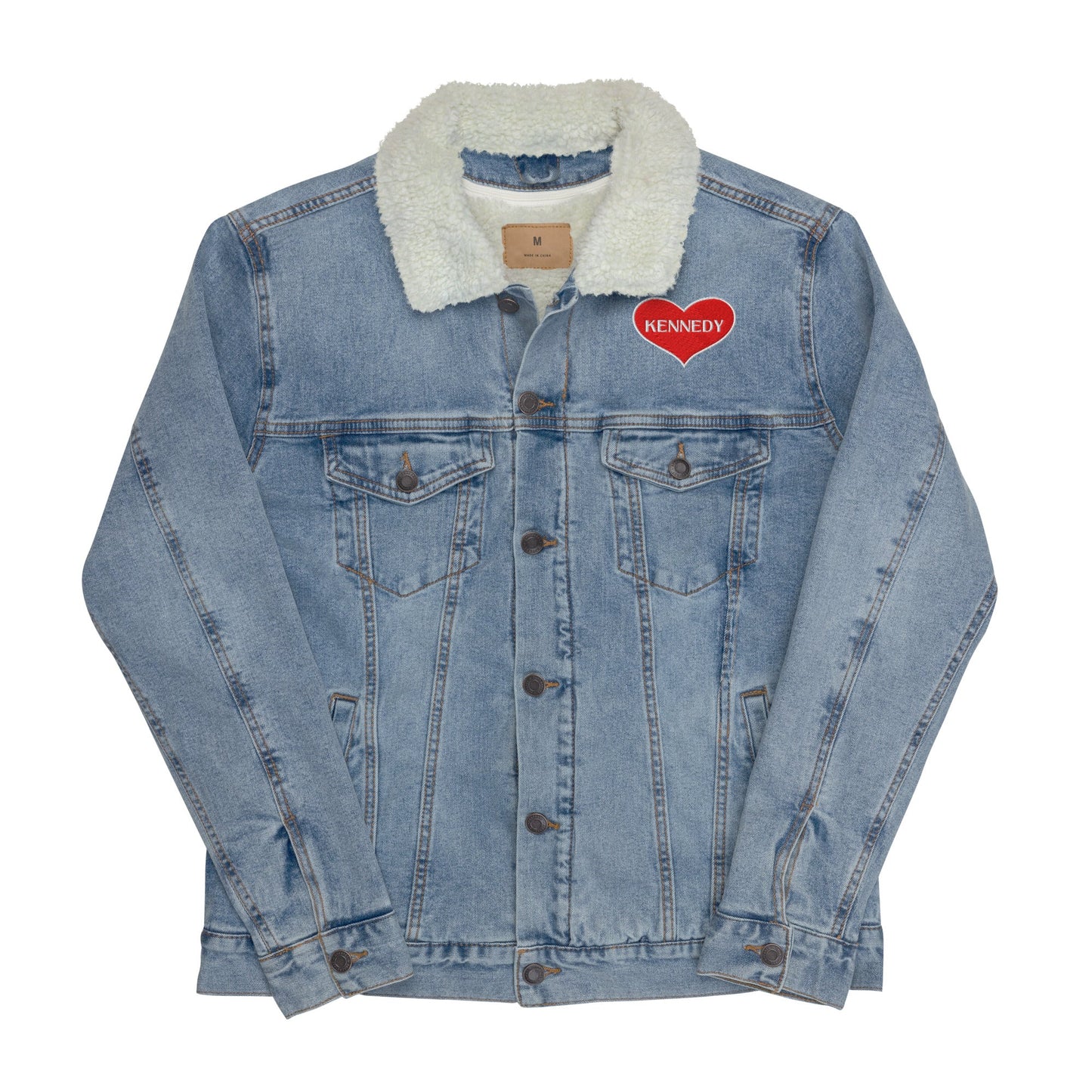 Kennedy Heart Unisex Denim Sherpa Jacket - Team Kennedy Official Merchandise