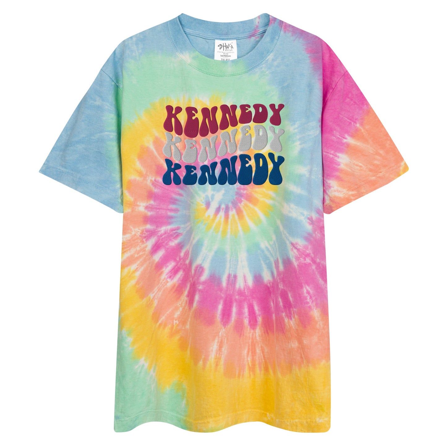 Kennedy Hippie Embroidered Oversized Tie - Dye Tee - Team Kennedy Official Merchandise