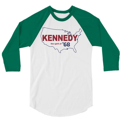 Kennedy Spirit of '68 3/4 Sleeve Raglan Shirt - TEAM KENNEDY. All rights reserved