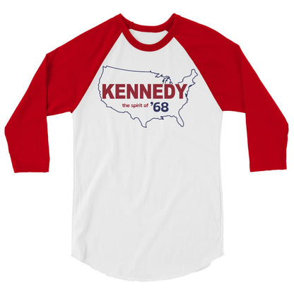 Kennedy Spirit of '68 3/4 Sleeve Raglan Shirt - TEAM KENNEDY. All rights reserved