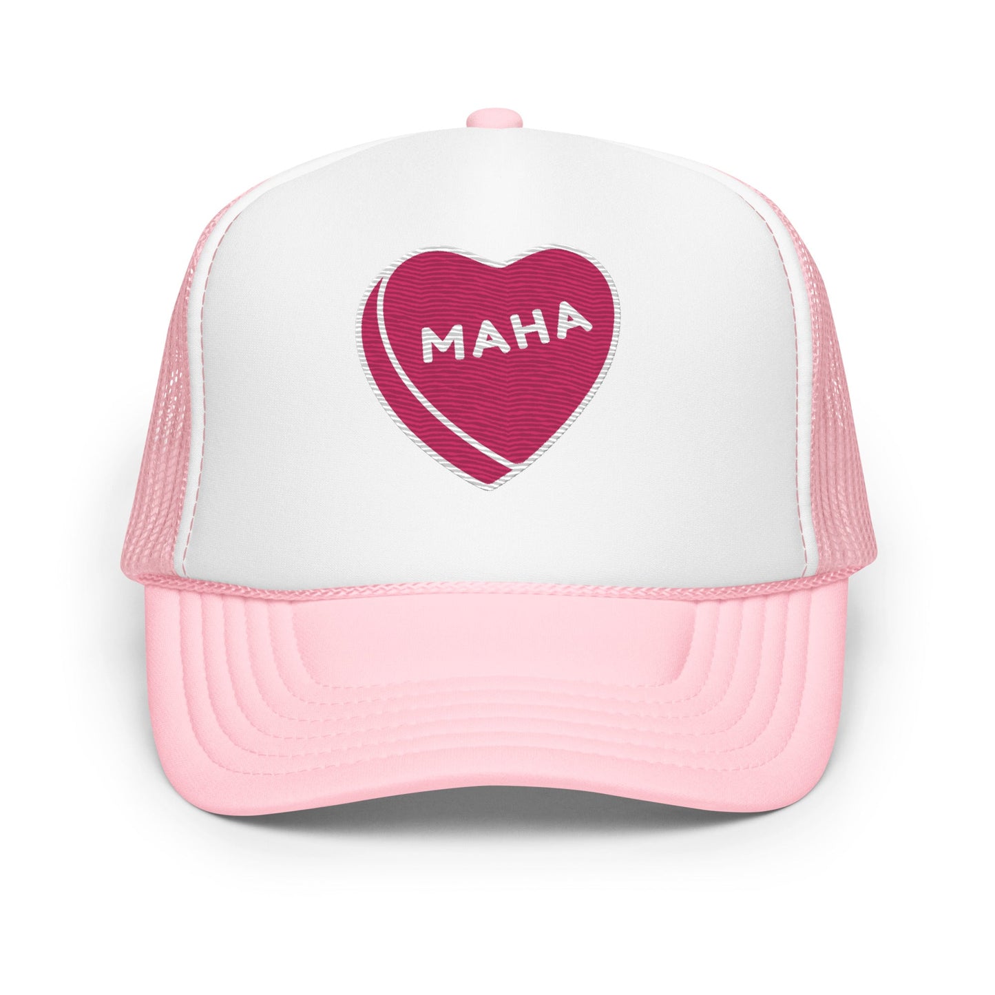 MAHA Candy Heart Embroidered Foam Trucker Hat - Team Kennedy Official Merchandise