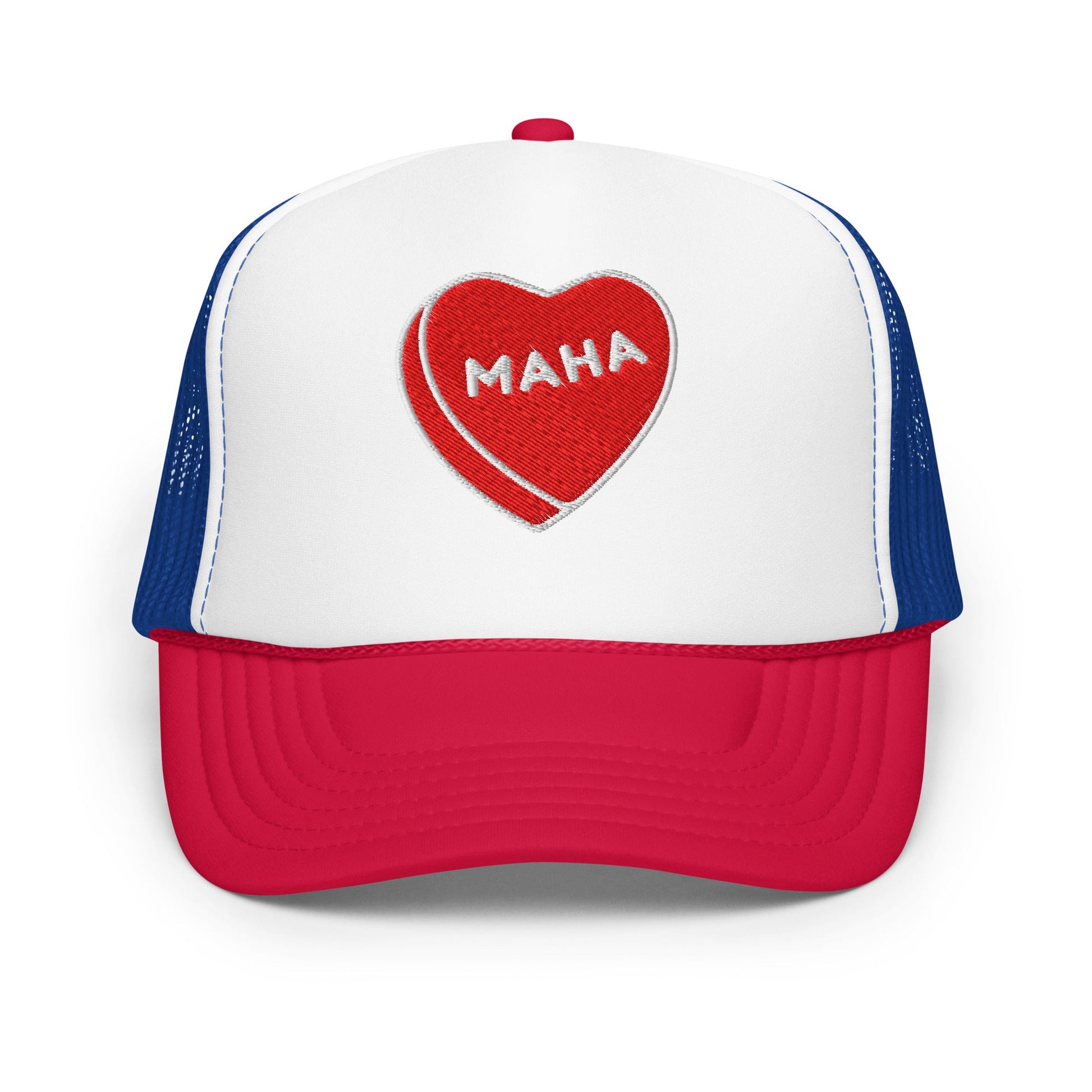 MAHA Candy Heart Embroidered Foam Trucker Hat - Team Kennedy Official Merchandise