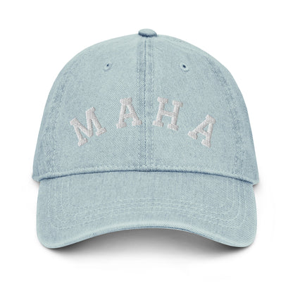 MAHA Collegiate Embroidered Denim Hat - Team Kennedy Official Merchandise