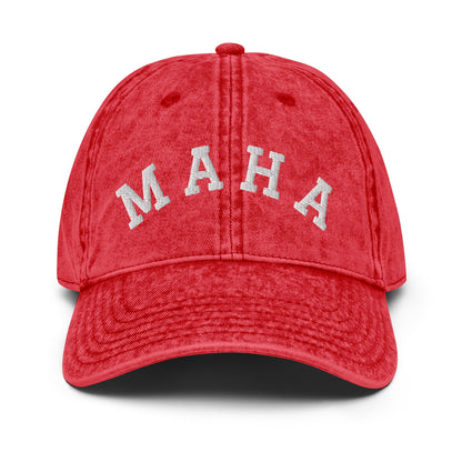 MAHA Collegiate Embroidered Vintage Cotton Twill Cap - Team Kennedy Official Merchandise