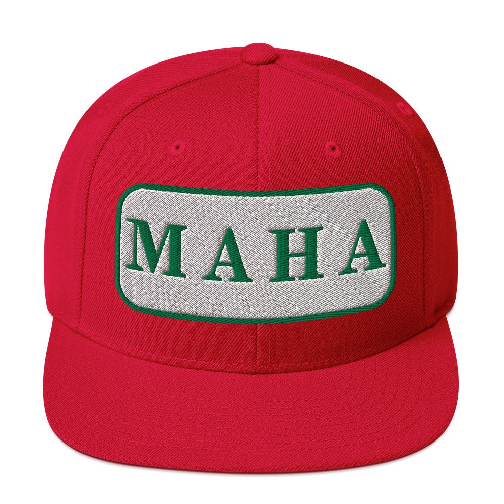 MAHA Patch Holiday Embroidered Snapback Hat - Team Kennedy Official Merchandise