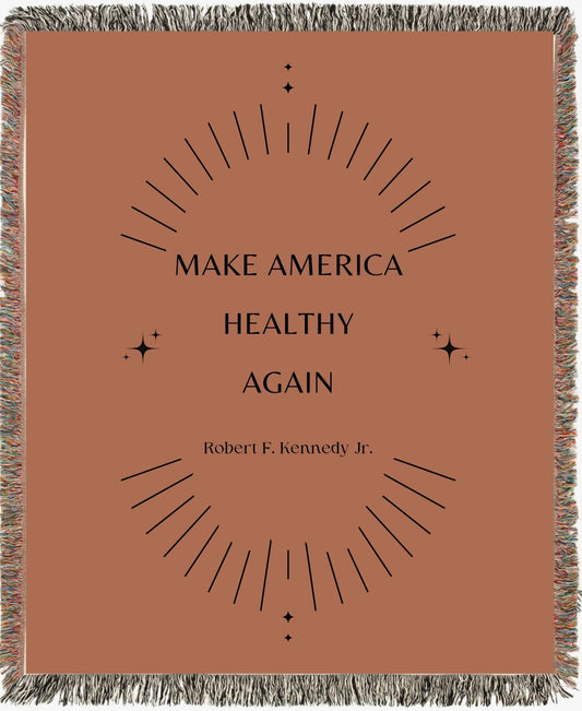 Make America Healthy Again Brown/Black Woven Blanket - Team Kennedy Official Merchandise