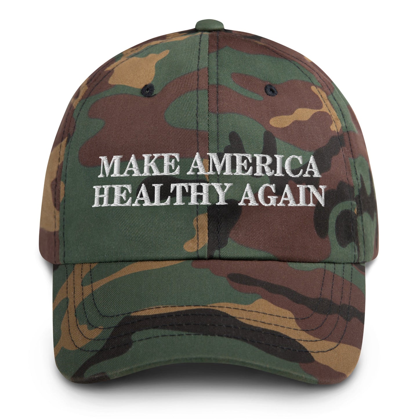 Make America Healthy Again Camo Embroidered Dad Hat - Team Kennedy Official Merchandise