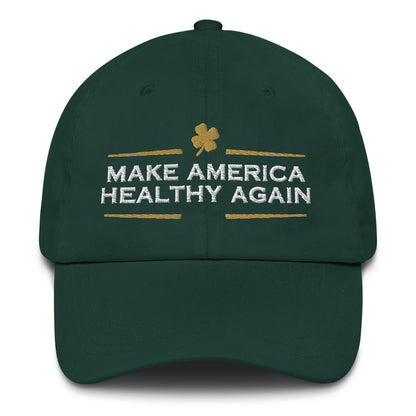 Make America Healthy Again Clover Embroidered Dad Hat - Team Kennedy Official Merchandise