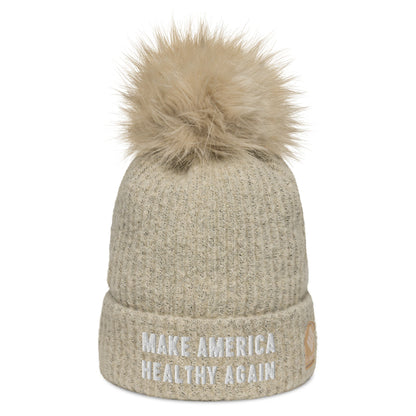 Make America Healthy Again Columbia Pom - Pom Beanie - Team Kennedy Official Merchandise