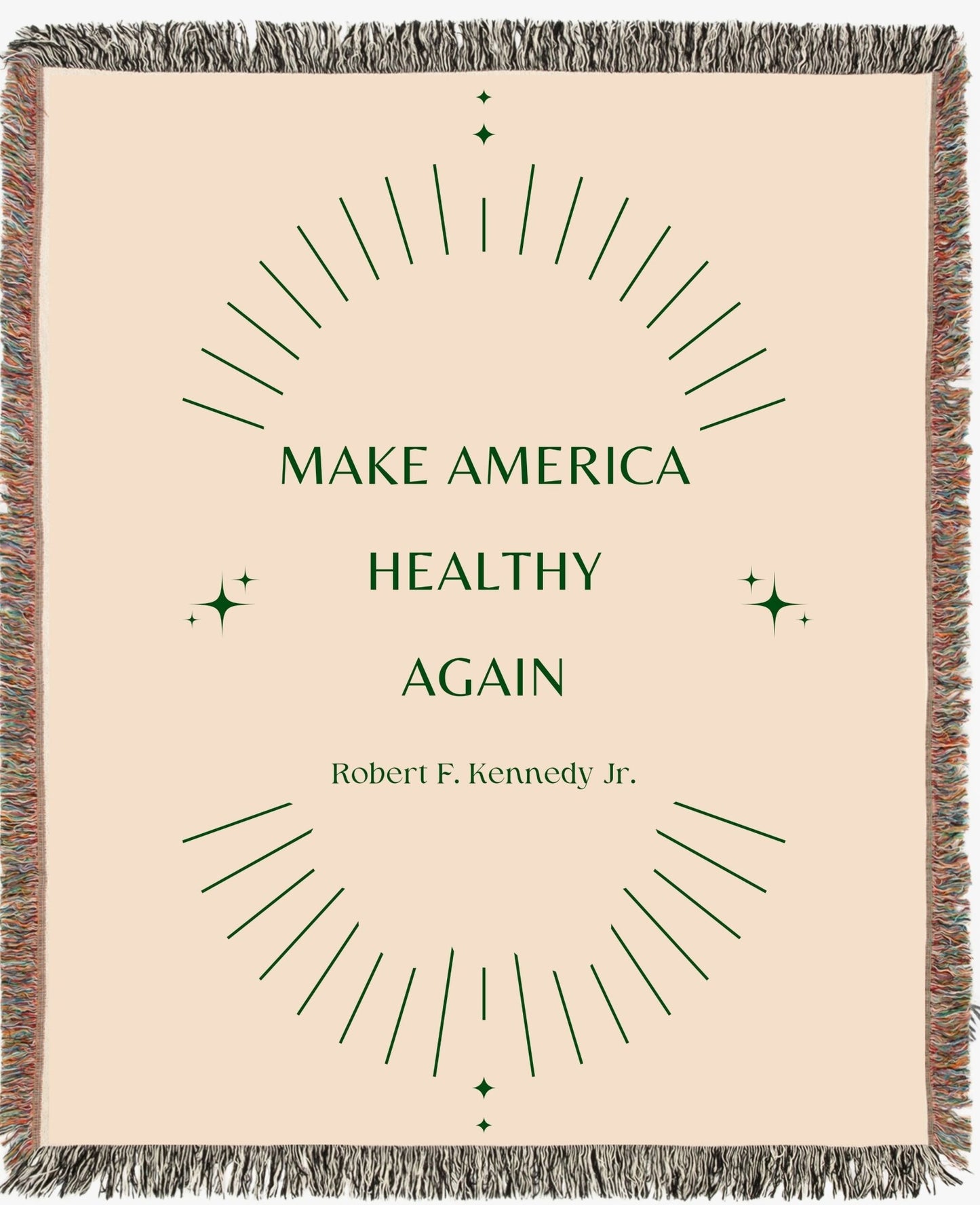 Make America Healthy Again Cream Woven Blanket - Team Kennedy Official Merchandise