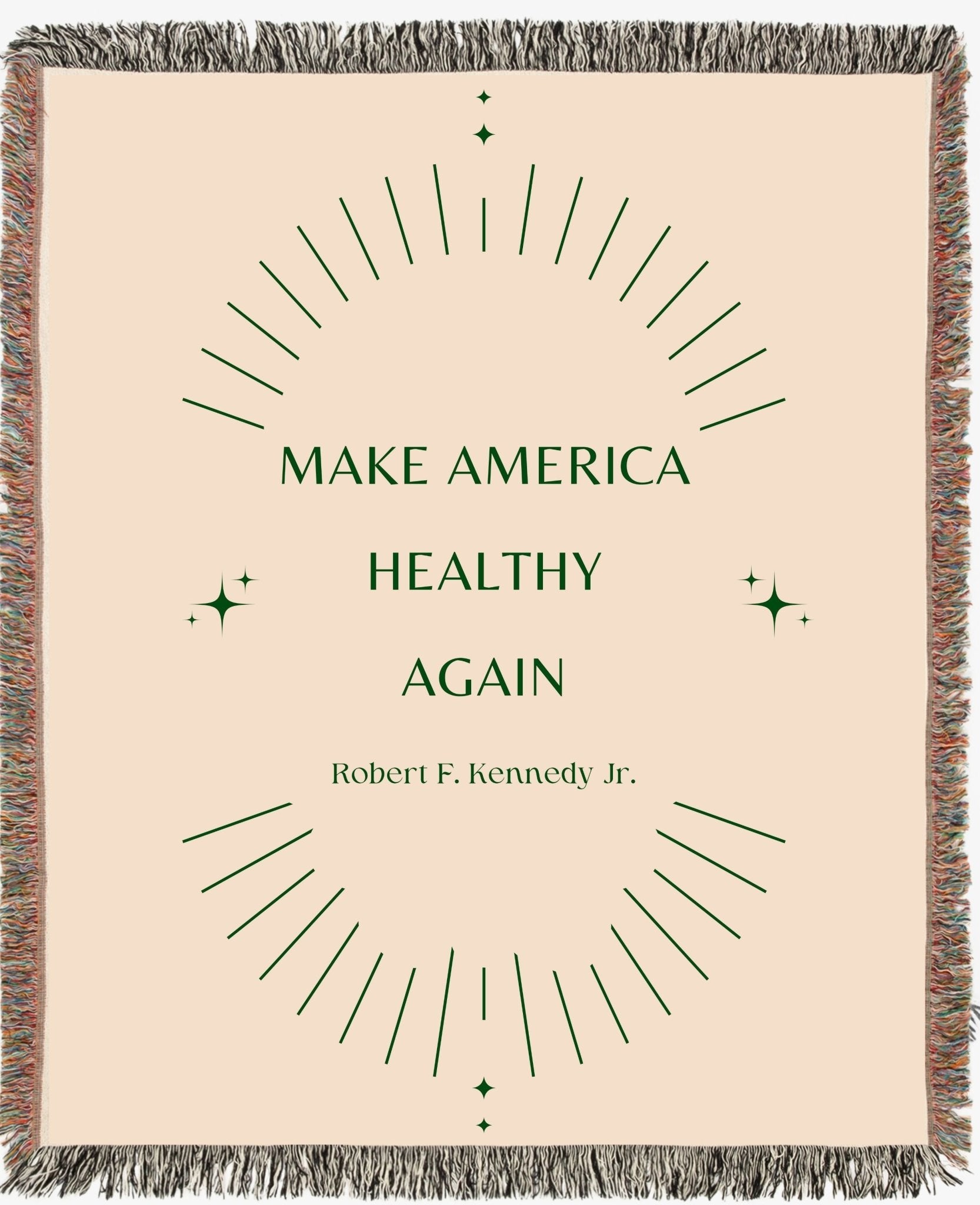 Make America Healthy Again Cream Woven Blanket - Team Kennedy Official Merchandise