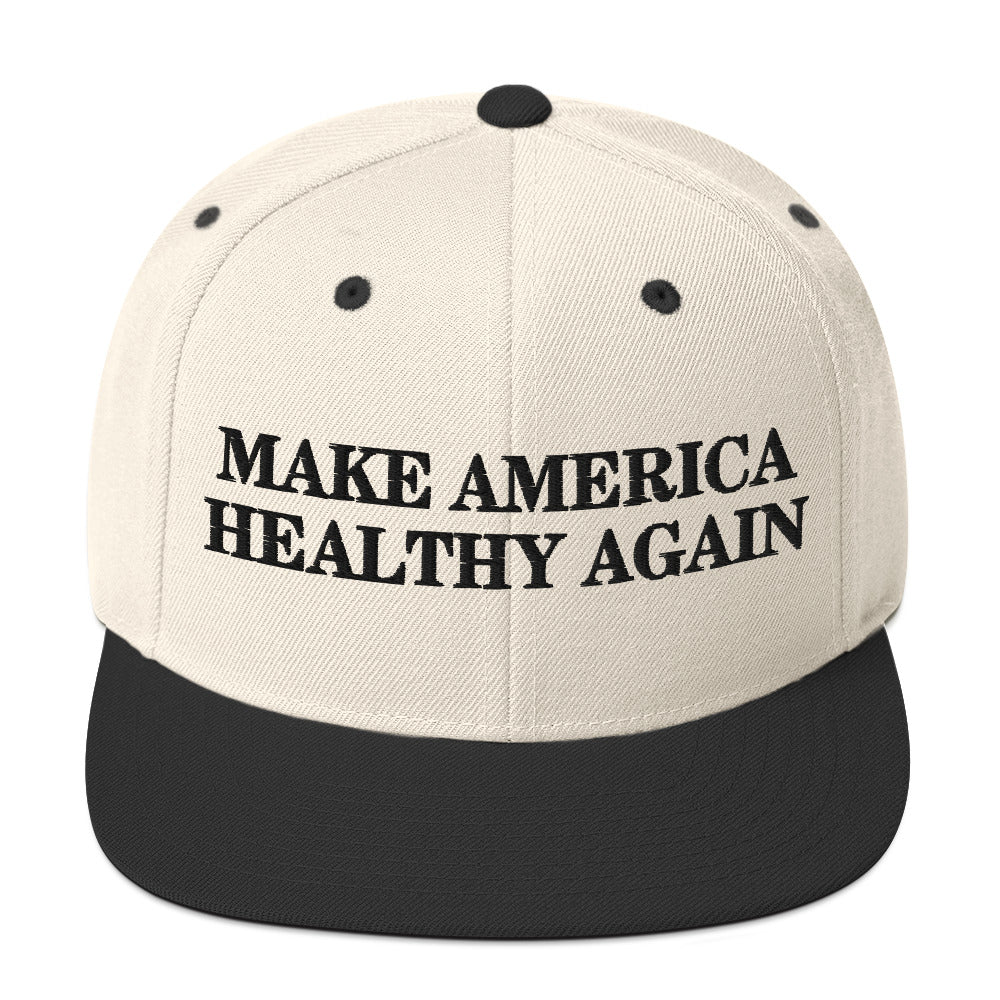 Make America Healthy Again Embroidered Snapback Hat - Team Kennedy Official Merchandise