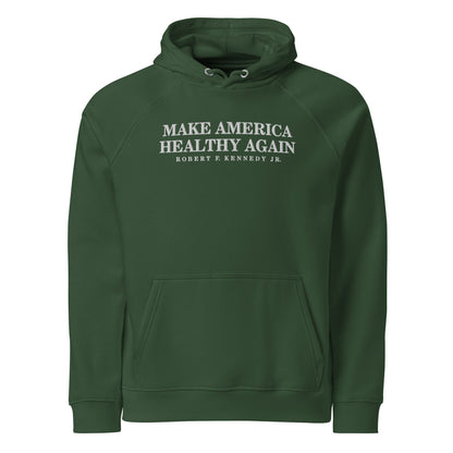 Make America Healthy Again Embroidered Unisex Eco Raglan Hoodie - Team Kennedy Official Merchandise