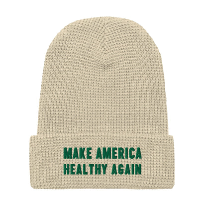 Make America Healthy Again Embroidered Waffle Beanie - Team Kennedy Official Merchandise