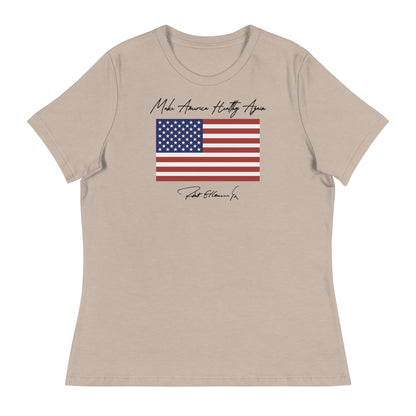 Make America Healthy Again Flag Women's Relaxed Tee - Team Kennedy Official Merchandise