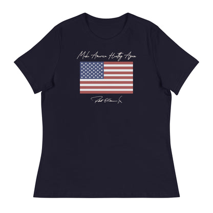 Make America Healthy Again Flag Women's Relaxed Tee - Team Kennedy Official Merchandise