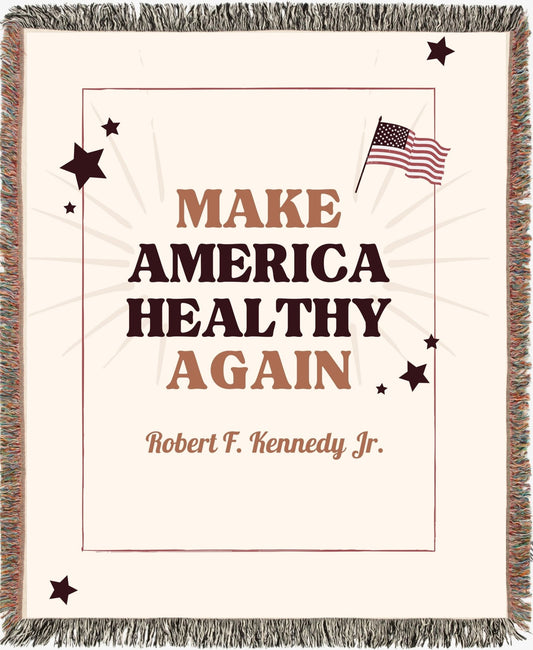 Make America Healthy Again Flag Woven Blanket - Team Kennedy Official Merchandise