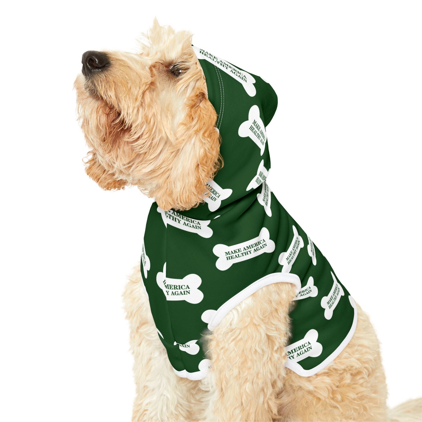 Make America Healthy Again Green Dog Bone Pet Hoodie - Team Kennedy Official Merchandise