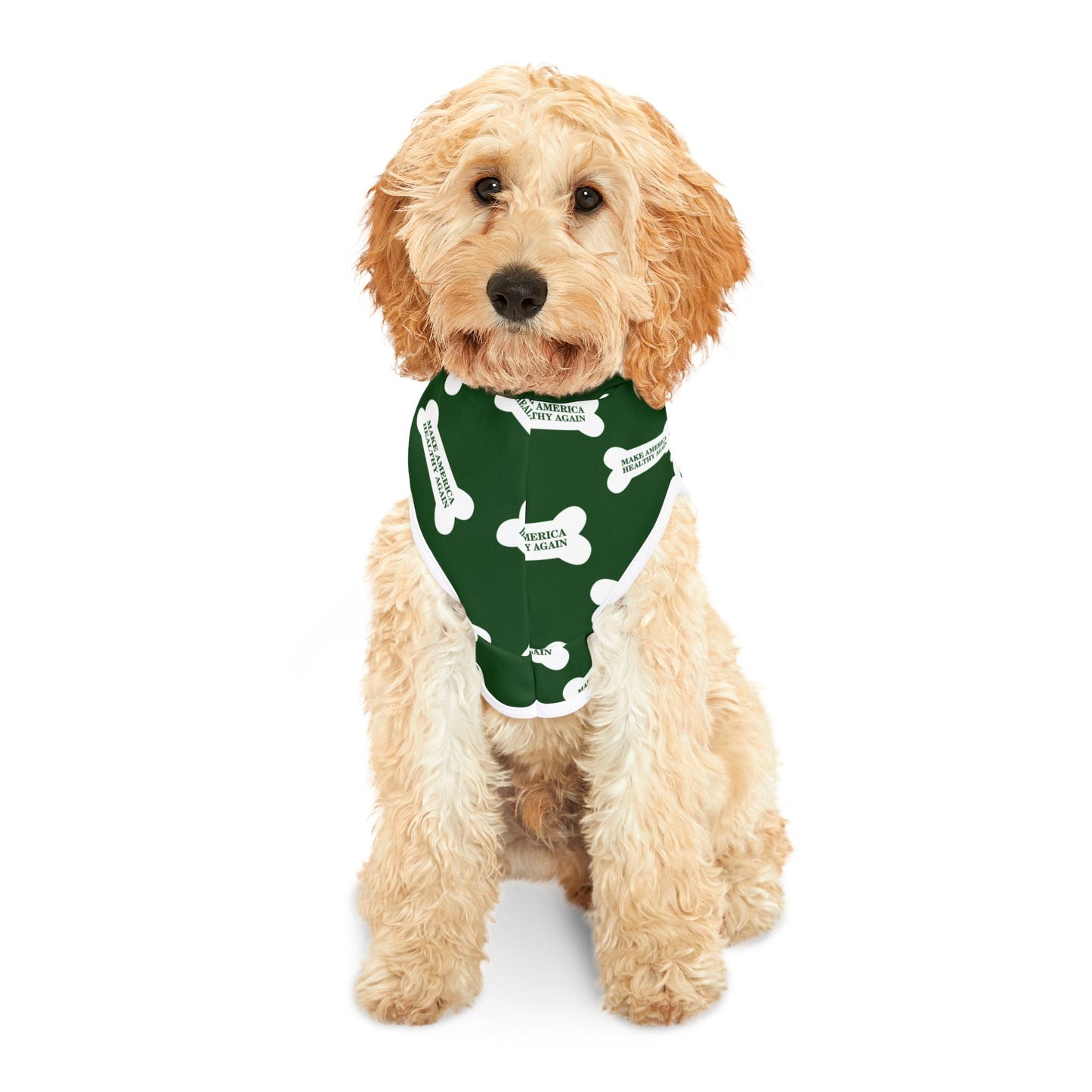 Make America Healthy Again Green Dog Bone Pet Hoodie - Team Kennedy Official Merchandise