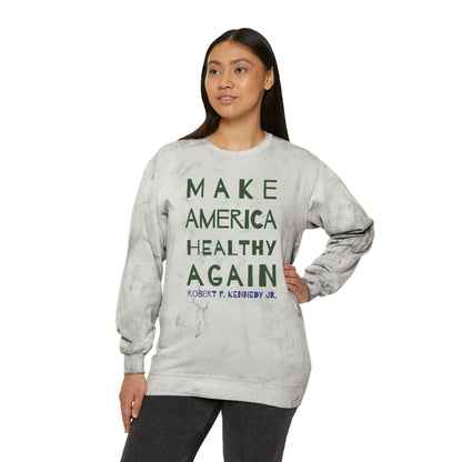 Make America Healthy Again II Unisex Splatter Paint Crewneck Sweatshirt - Team Kennedy Official Merchandise