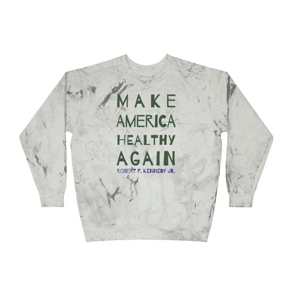 Make America Healthy Again II Unisex Splatter Paint Crewneck Sweatshirt - Team Kennedy Official Merchandise