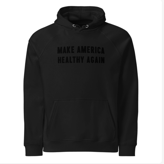 Make America Healthy Again III Onyx Embroidered Unisex Eco Hoodie - Team Kennedy Official Merchandise