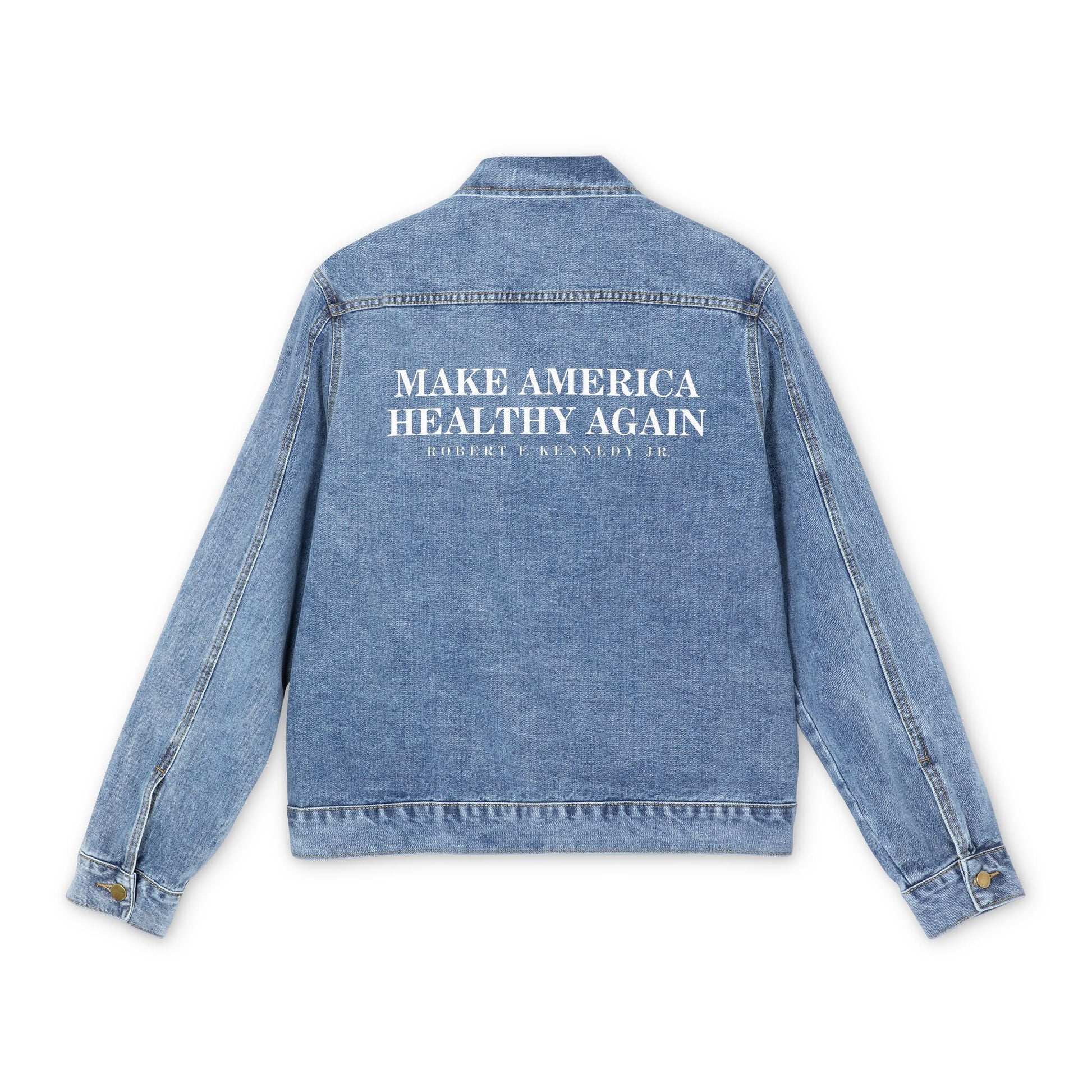 Make America Healthy Again Men's Relaxed Fit Denim Jacket - Team Kennedy Official Merchandise