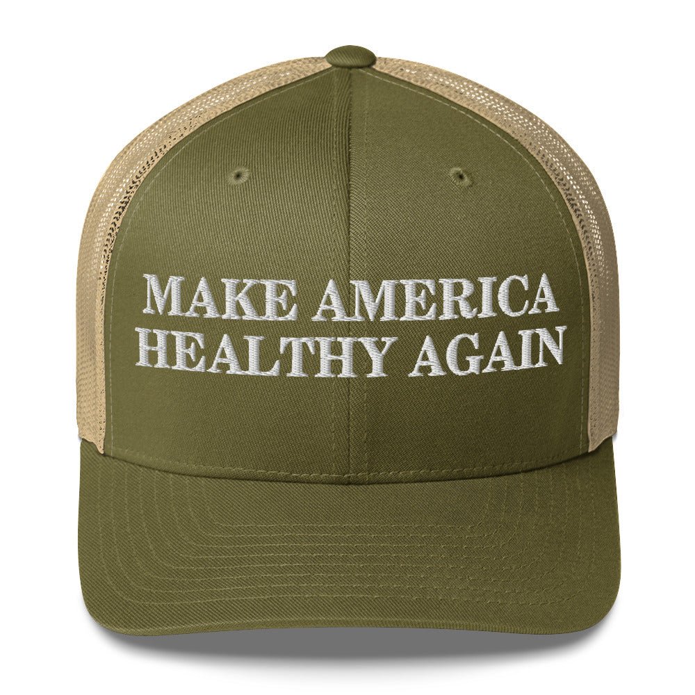 Make America Healthy Again Puff Embroidery Trucker Cap - Team Kennedy Official Merchandise