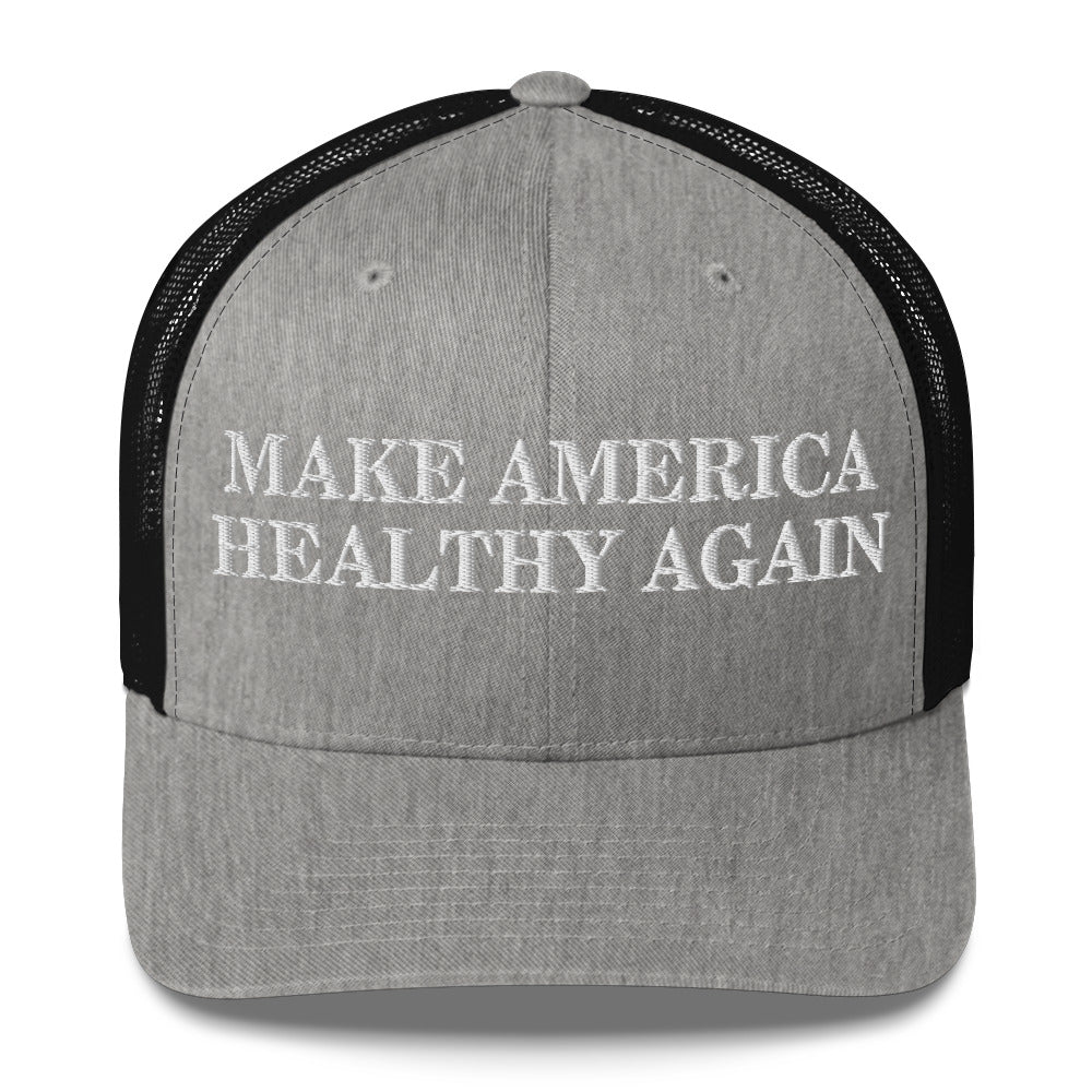 Make America Healthy Again Puff Embroidery Trucker Cap - Team Kennedy Official Merchandise