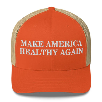 Make America Healthy Again Puff Embroidery Trucker Cap - Team Kennedy Official Merchandise