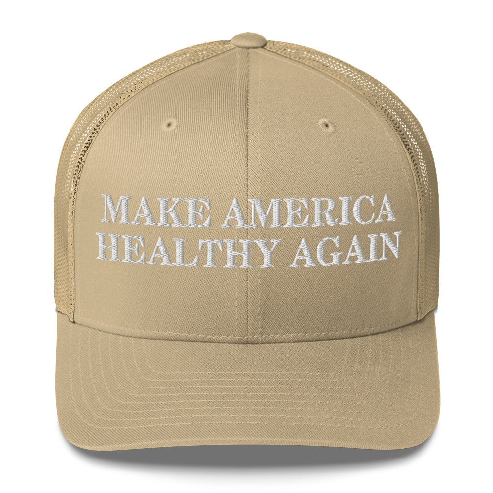 Make America Healthy Again Puff Embroidery Trucker Cap - Team Kennedy Official Merchandise