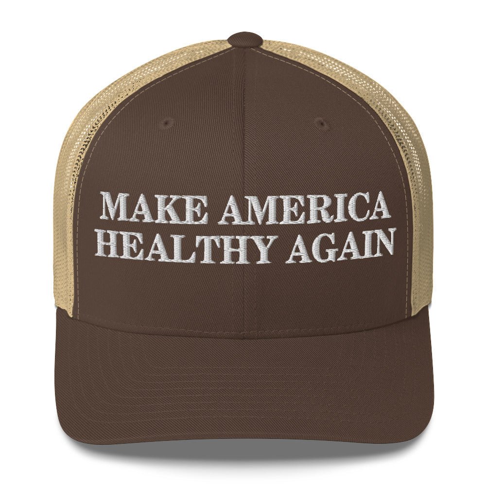 Make America Healthy Again Puff Embroidery Trucker Cap - Team Kennedy Official Merchandise