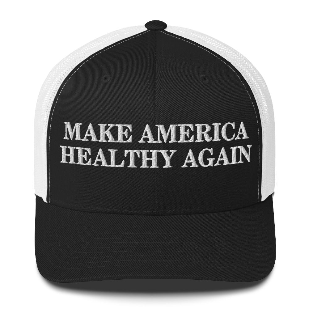 Make America Healthy Again Puff Embroidery Trucker Cap - Team Kennedy Official Merchandise