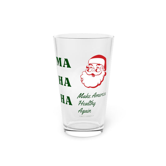 Make America Healthy Again Santa Pint Glass, 16oz - Team Kennedy Official Merchandise