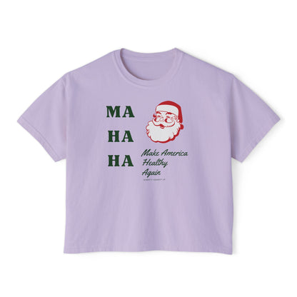 Make America Healthy Again Santa Women's Boxy Tee - Team Kennedy Official Merchandise