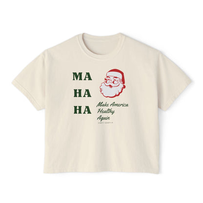 Make America Healthy Again Santa Women's Boxy Tee - Team Kennedy Official Merchandise