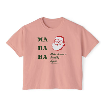 Make America Healthy Again Santa Women's Boxy Tee - Team Kennedy Official Merchandise