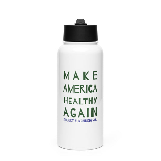 Make America Healthy Again Stainless Steel Water Bottle With a Straw Lid - Team Kennedy Official Merchandise