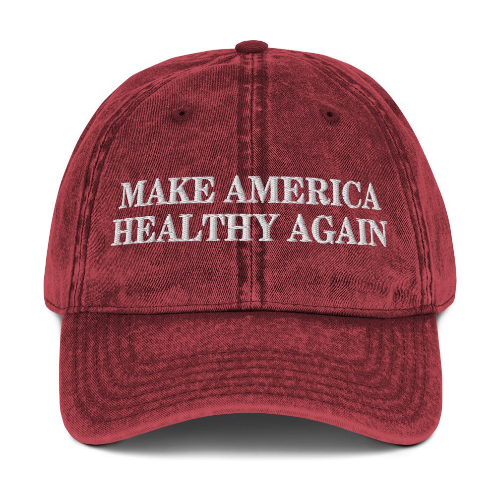 Make America Healthy Again Vintage Cotton Twill Cap - Team Kennedy Official Merchandise