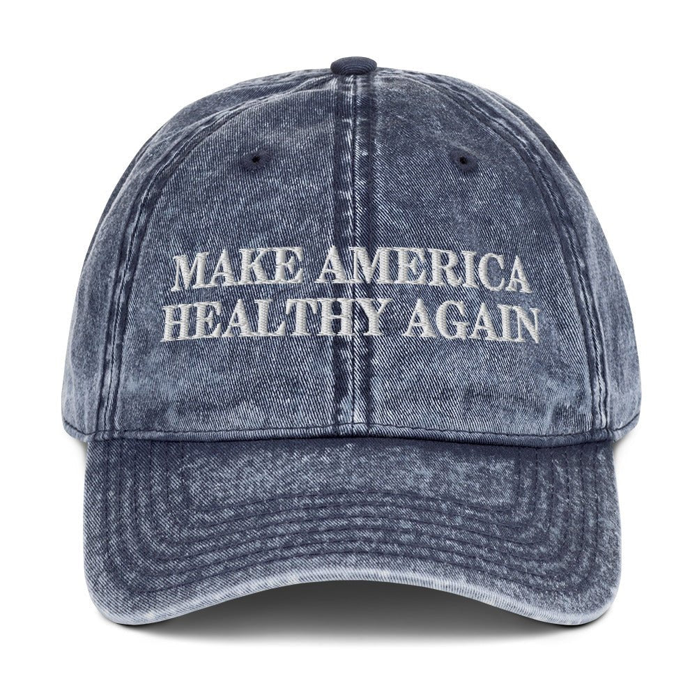 Make America Healthy Again Vintage Cotton Twill Cap - Team Kennedy Official Merchandise