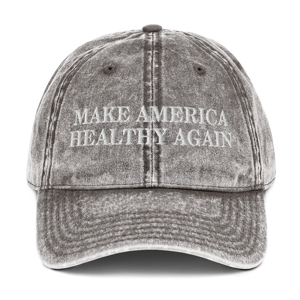 Make America Healthy Again Vintage Cotton Twill Cap - Team Kennedy Official Merchandise